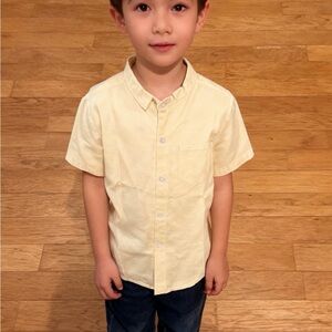 Sunny Yellow Kids Button Down Shirt